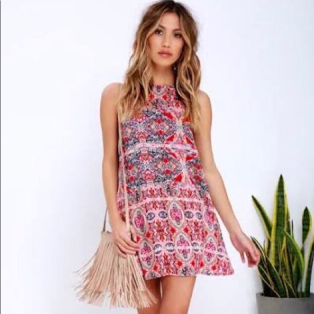 Lulus Red Paisley Dress